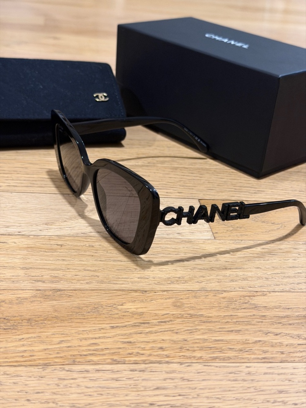 CHANEL square polarized sunglasses. Comes with receipt and everything.